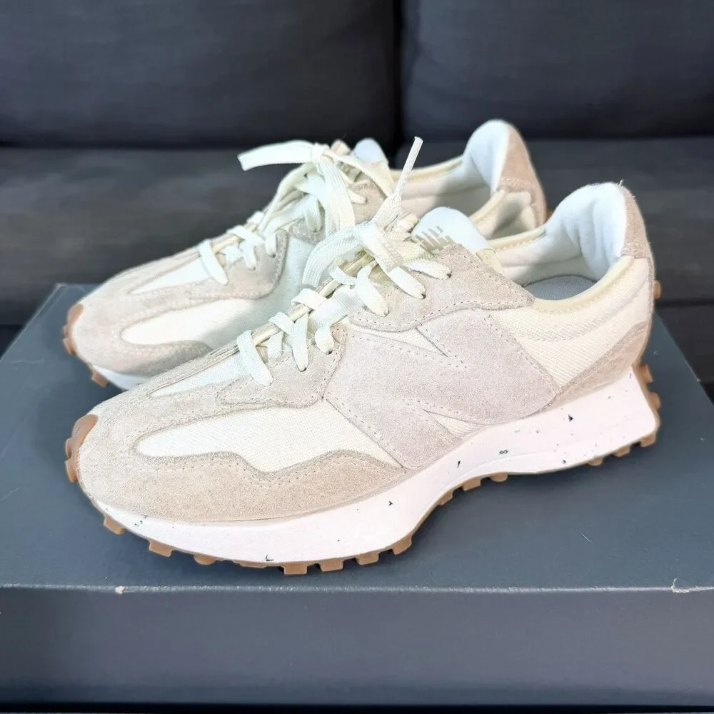 New Balance 327 Turtledove Beige Gum Suede Sneakers Women's Size 7